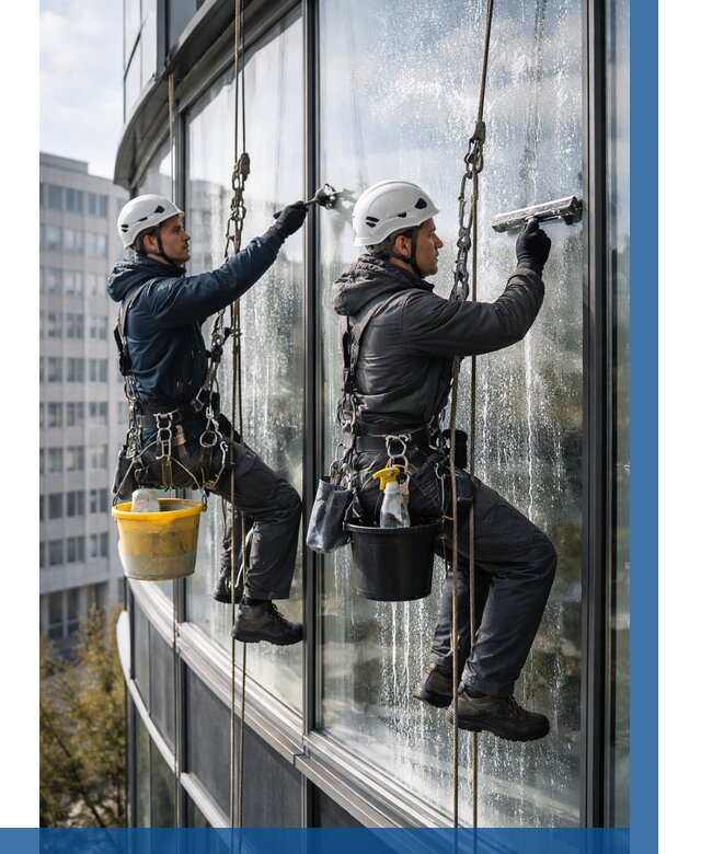 Мойка панорамных окон в Барнауле от 354 р. заказать у ВЫСОТНИК-Брн