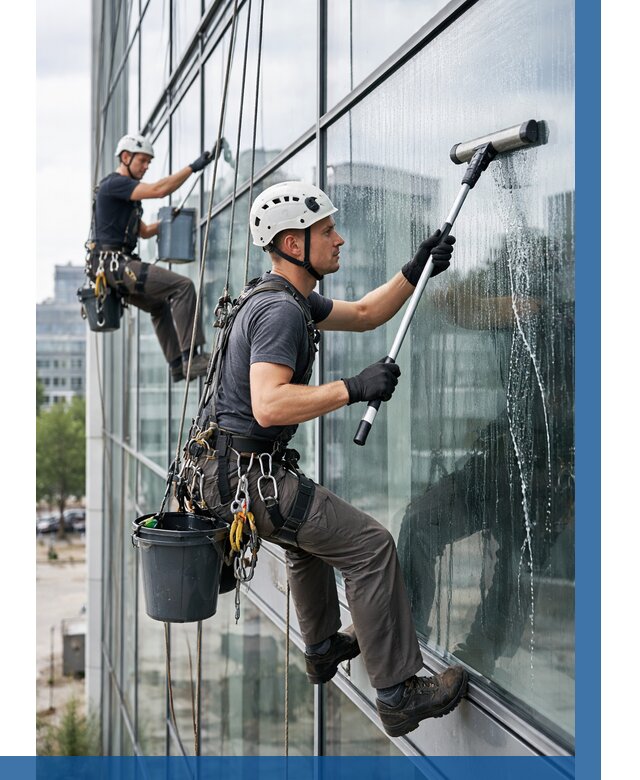 Мойка витражей альпинистами в Барнауле от 708 р. под ключ|ВЫСОТНИК-Брн