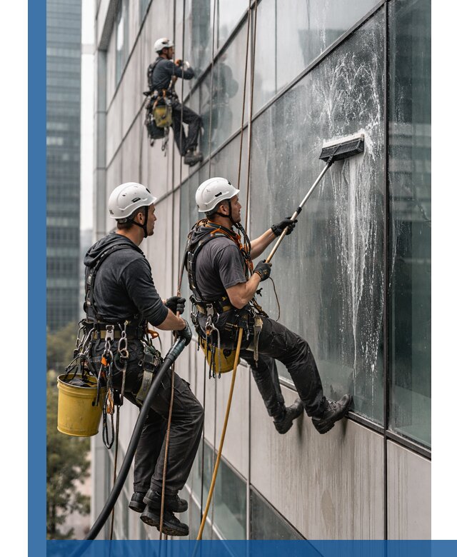 Профессиональная высотная мойка фасадов зданий в Барнауле