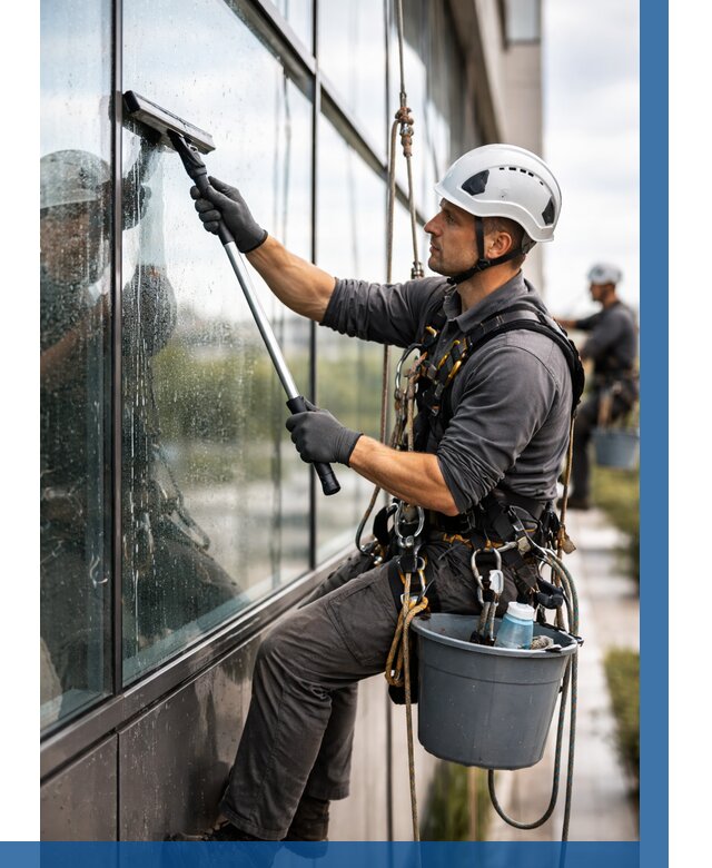 Мойка стеклянных фасадов в Барнауле от 202 р. | ВЫСОТНИК-Брн