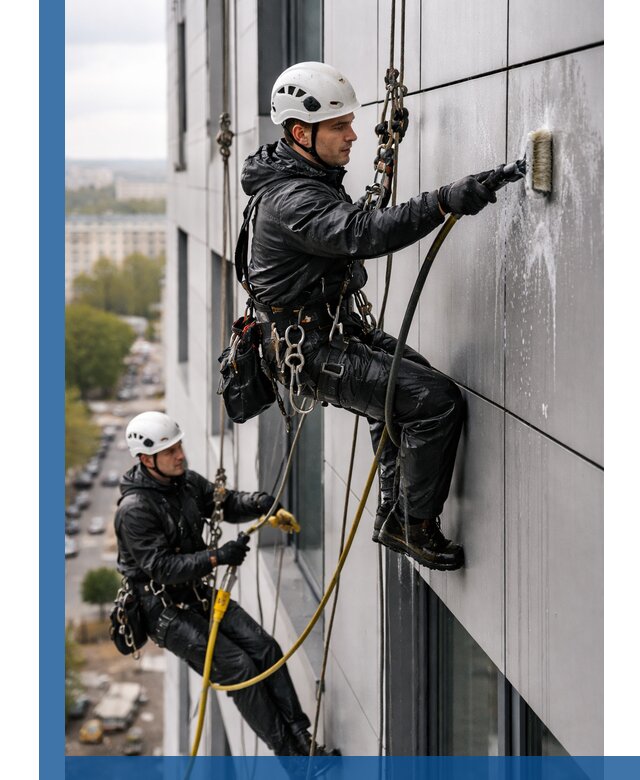Профессиональная мойка фасада из композита в Барнауле