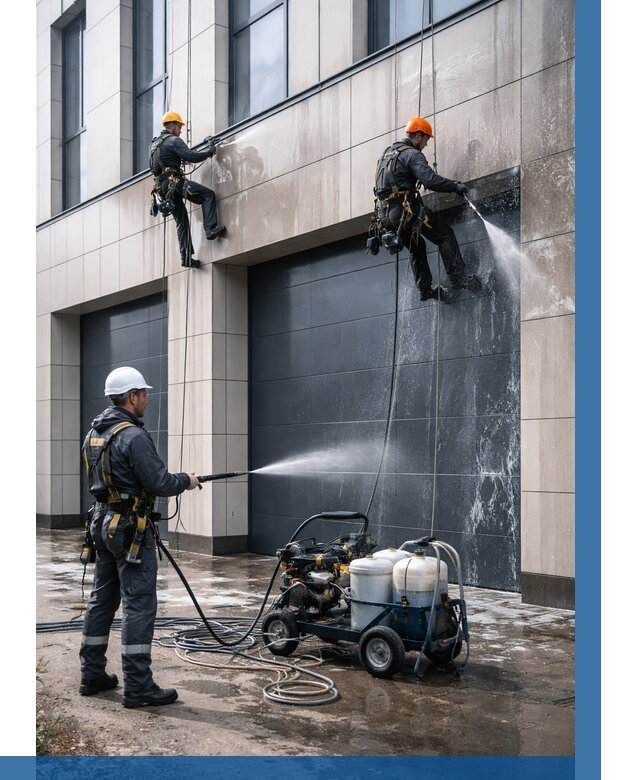 Послестроительная мойка фасада в Барнауле от 303 р. | ВЫСОТНИК-Брн