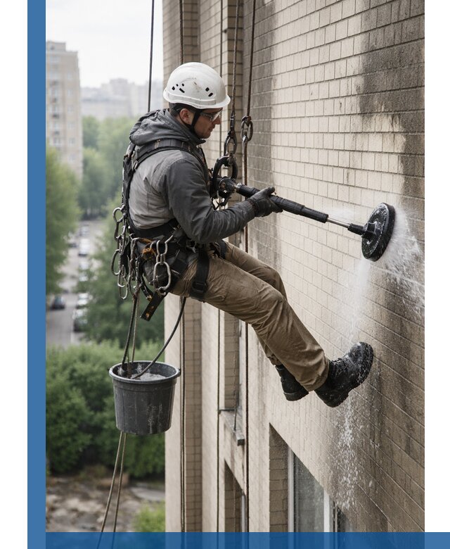 Очистка фасада от копоти в Барнауле профессионально и безопасно