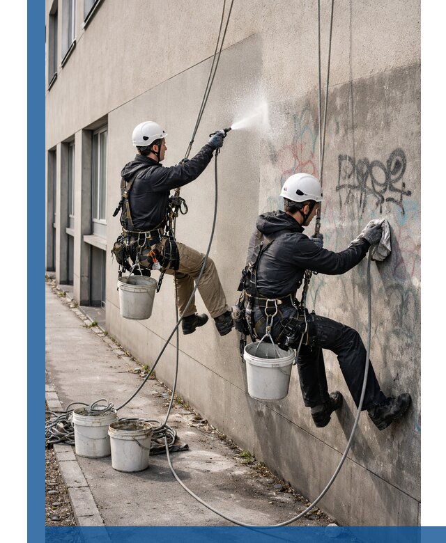 Антиграффити покрытие фасада с защитой от надписей в Барнауле