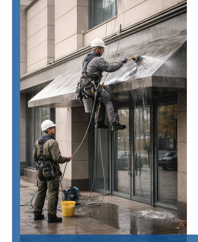 Профессиональная мойка козырьков и навесов в Барнауле