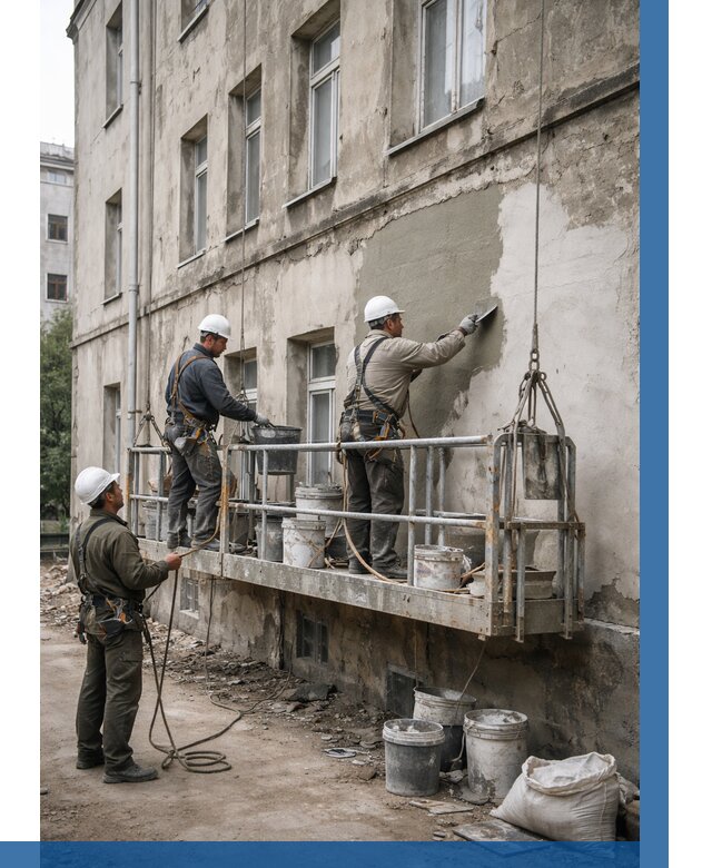 Капитальный ремонт фасада в Барнауле от 4249 р. | ВЫСОТНИК-Брн