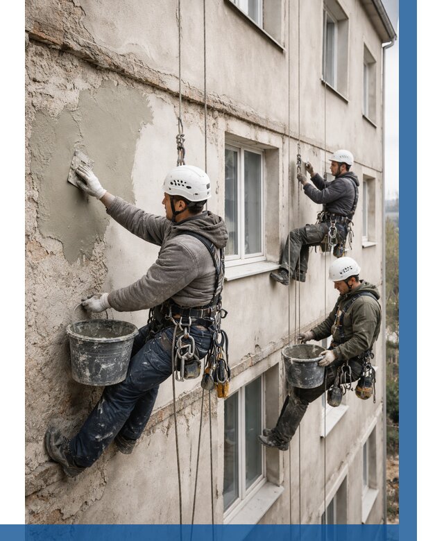 Ремонт штукатурного фасада в Барнауле от 759 р. под ключ | ВЫСОТНИК-Брн