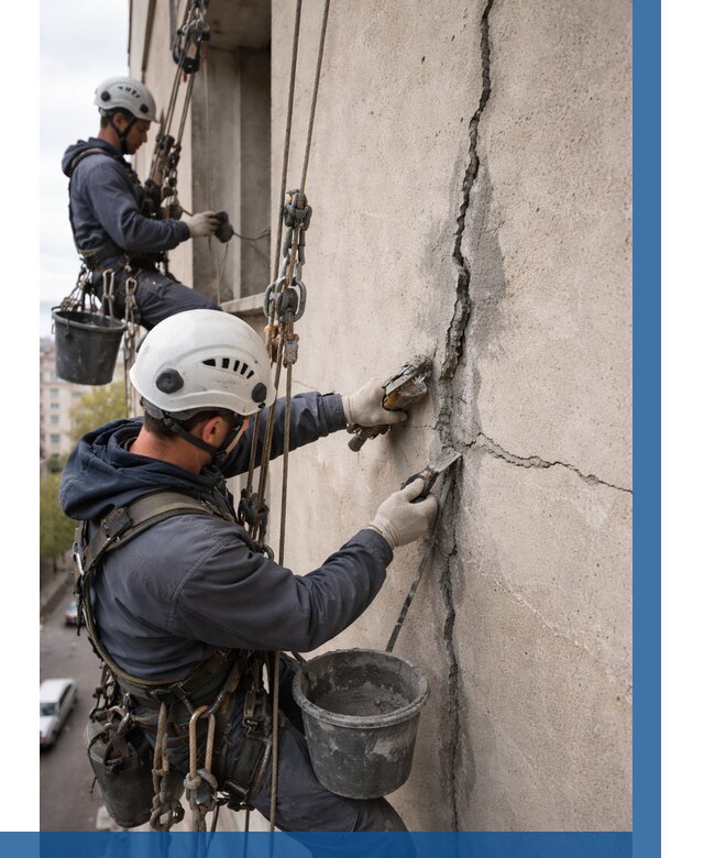 Заделка трещин на фасаде в Барнауле от 910 р. | ВЫСОТНИК-Брн