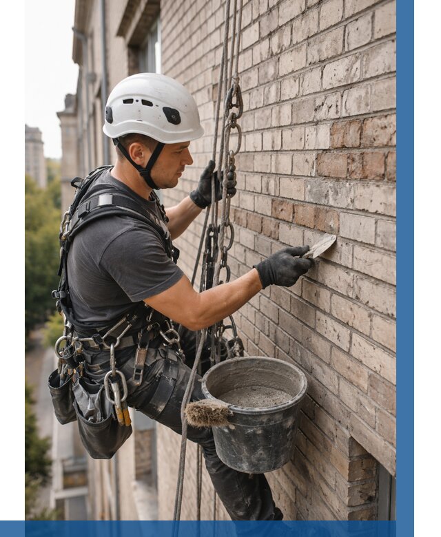 Ремонт кирпичной кладки фасада в Барнауле от 1821 р. | ВЫСОТНИК-Брн