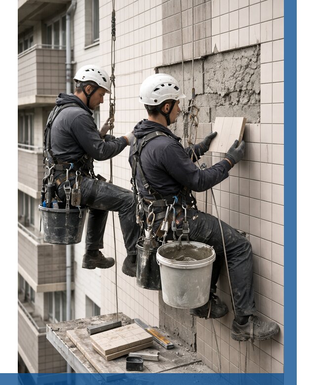 Ремонт облицовки фасада плиткой в Барнауле от 1821 р. | ВЫСОТНИК-Брн