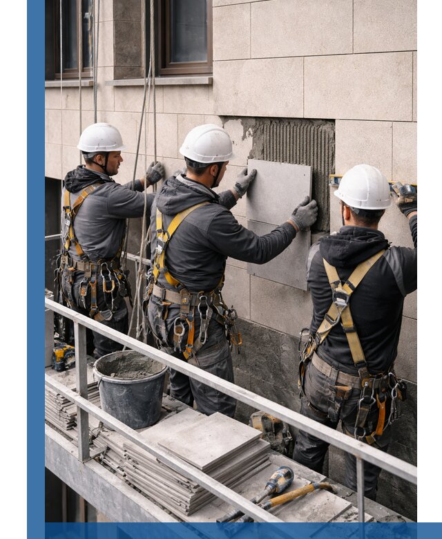 Ремонт облицовки фасада плиткой в Барнауле с гарантией