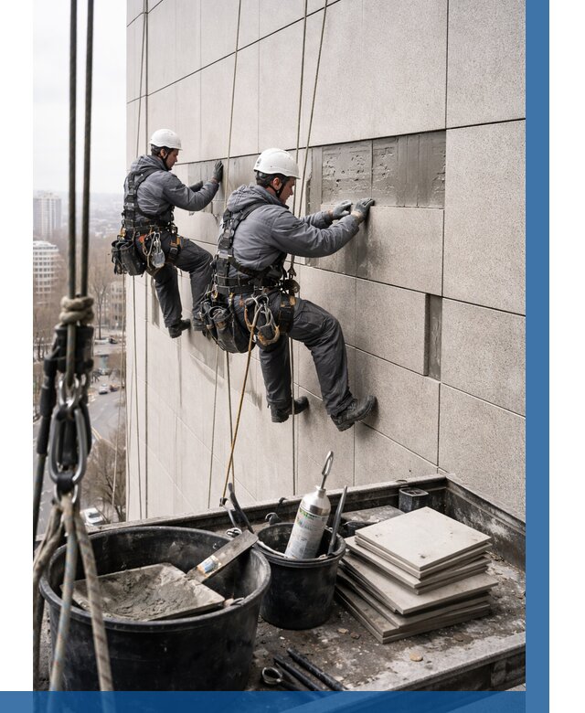 Ремонт фасада из керамогранита в Барнауле от 2529 р. | ВЫСОТНИК-Брн