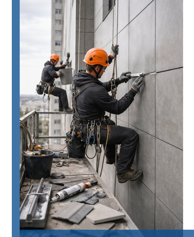 Профессиональный ремонт фасада из керамогранита в Барнауле