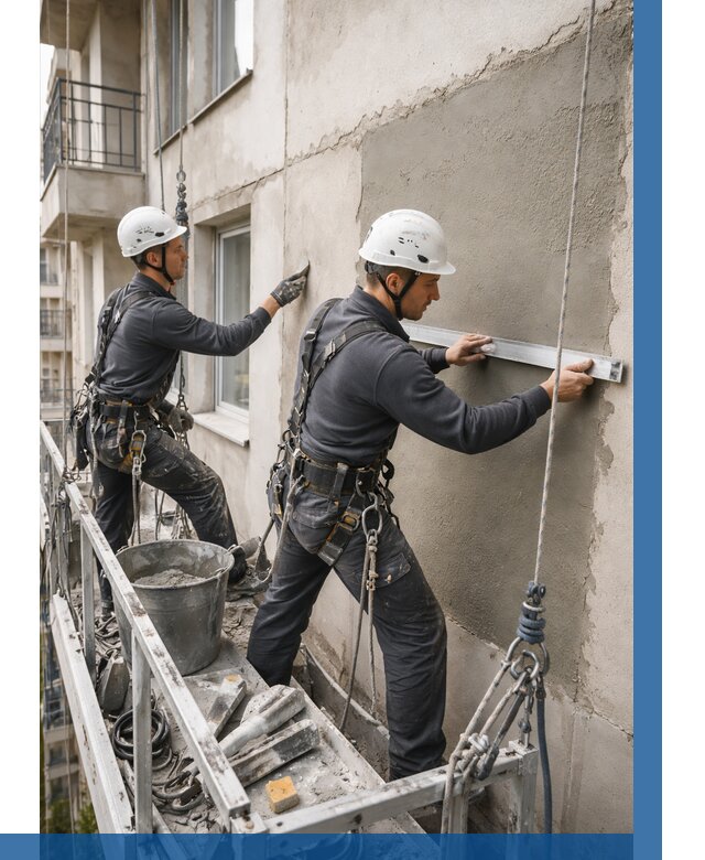 Штукатурка фасада на высоте в Барнауле от 910 р. | ВЫСОТНИК-Брн