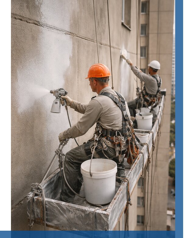 Грунтовка фасада на высоте в Барнауле от 121 р. | ВЫСОТНИК-Брн