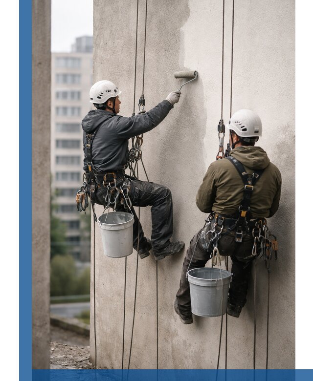 Покраска фасадов высотными альпинистами в Барнауле с гарантией