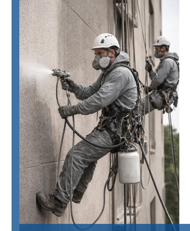 Безвоздушная покраска фасадов зданий в Барнауле профессионально