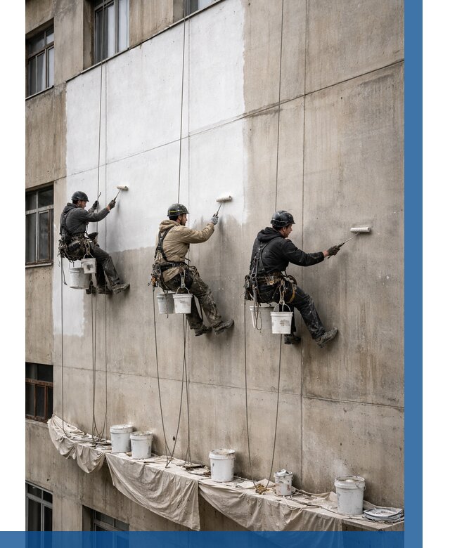 Покраска бетонного фасада в Барнауле от 354 р за м2 | ВЫСОТНИК-Брн