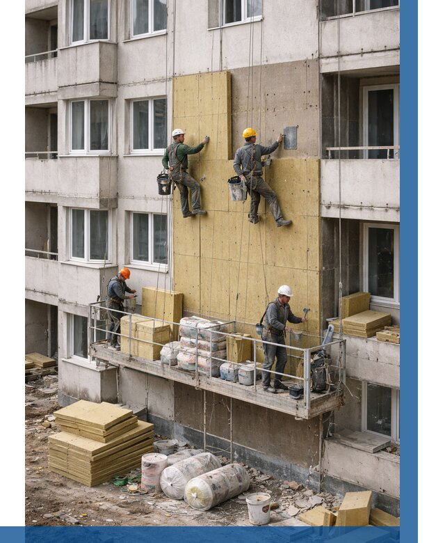 Утепление фасада минватой в Барнауле от 1517 р. | ВЫСОТНИК-Брн