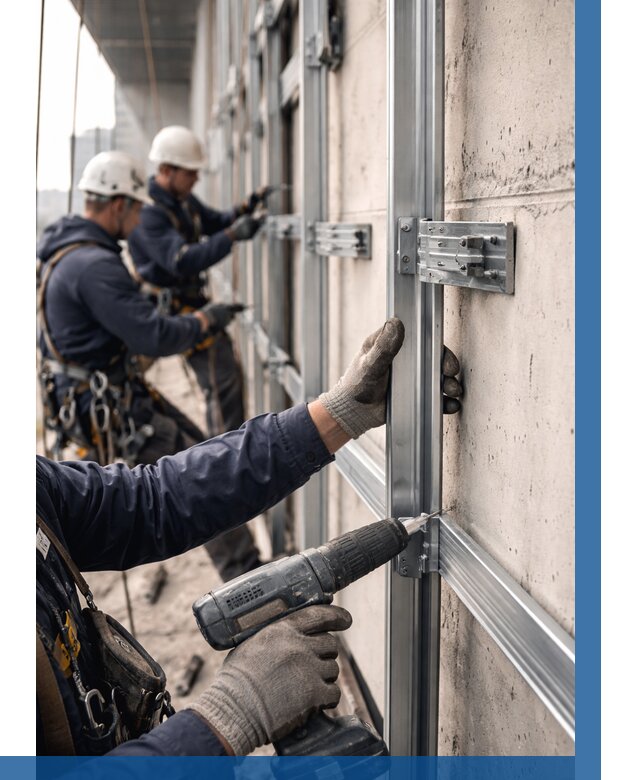 Монтаж подсистемы вентфасада в Барнауле от 860 р. | ВЫСОТНИК-Брн