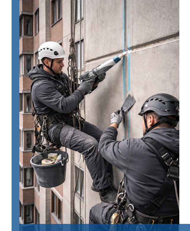Вторичная герметизация швов фасада и кровли в Барнауле