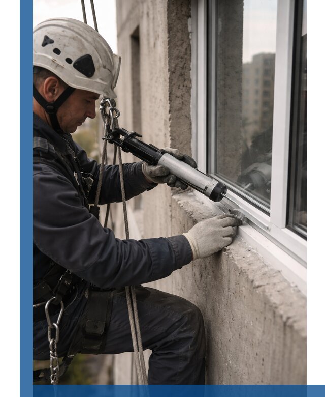 Герметизация оконных швов снаружи в Барнауле профессионально