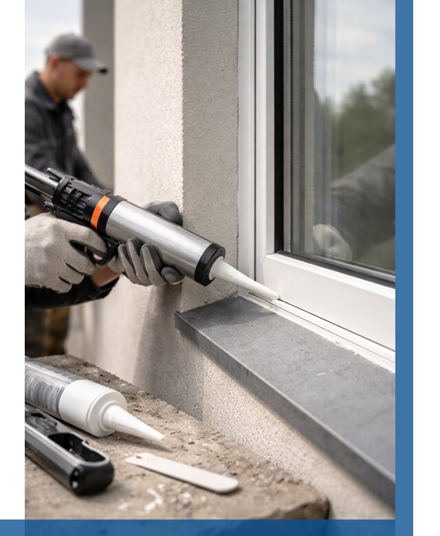 Герметизация монтажных швов окон в Барнауле от 658 р. | ВЫСОТНИК-Брн