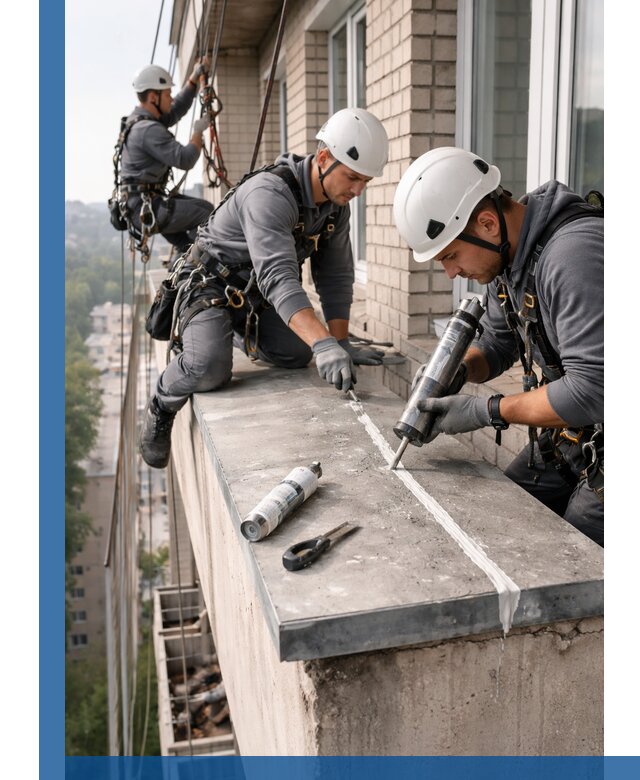 Герметизация балконного козырька в Барнауле профессионально