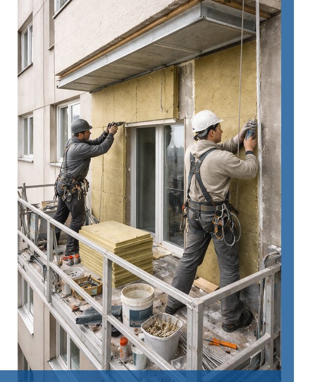 Утепление балкона снаружи в Барнауле от 1619 р. под ключ ВЫСОТНИК-Брн