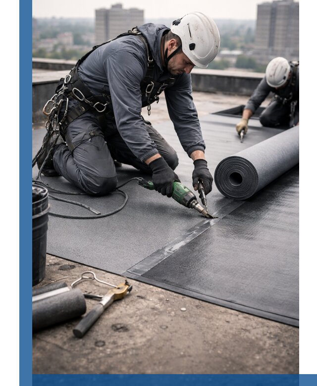 Ремонт мягкой кровли в Барнауле с выездом промальпинистов