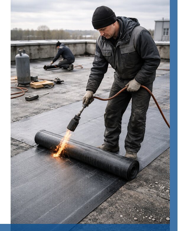 Ремонт наплавляемой кровли в Барнауле от 708 р. | ВЫСОТНИК-Брн