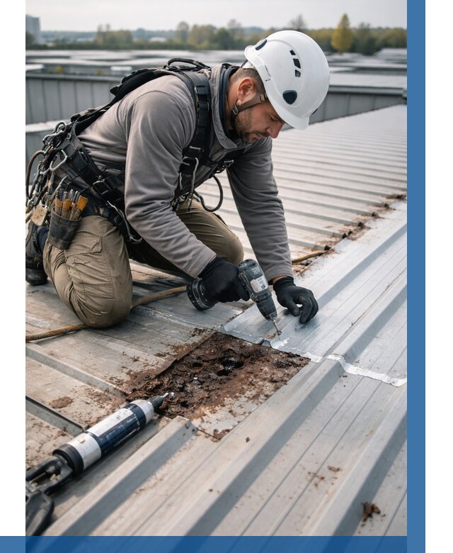 Ремонт профнастила на кровле в Барнауле от 708 р. | ВЫСОТНИК-Брн