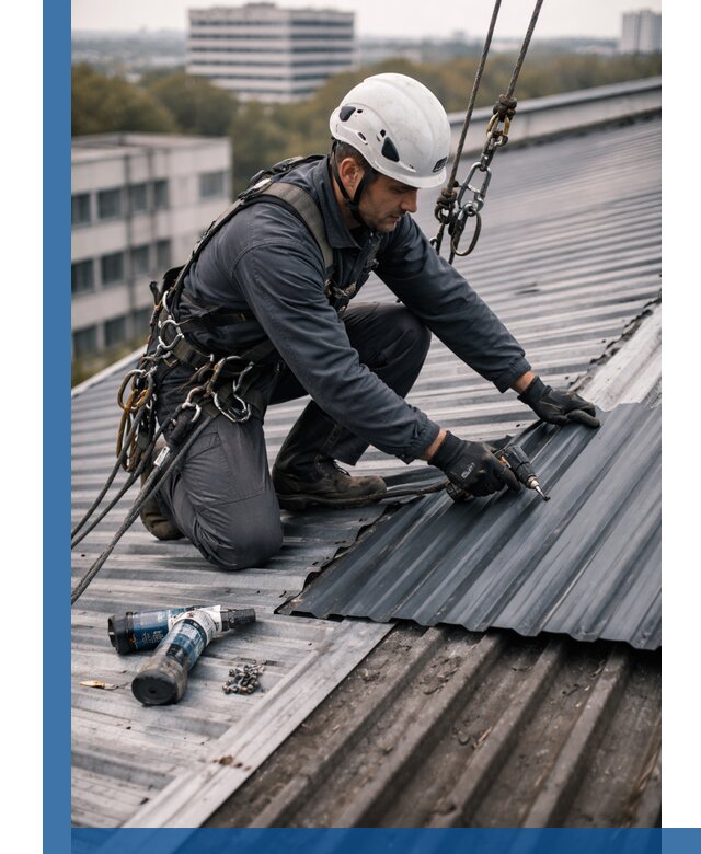 Ремонт профнастила на кровле в Барнауле, работы под ключ