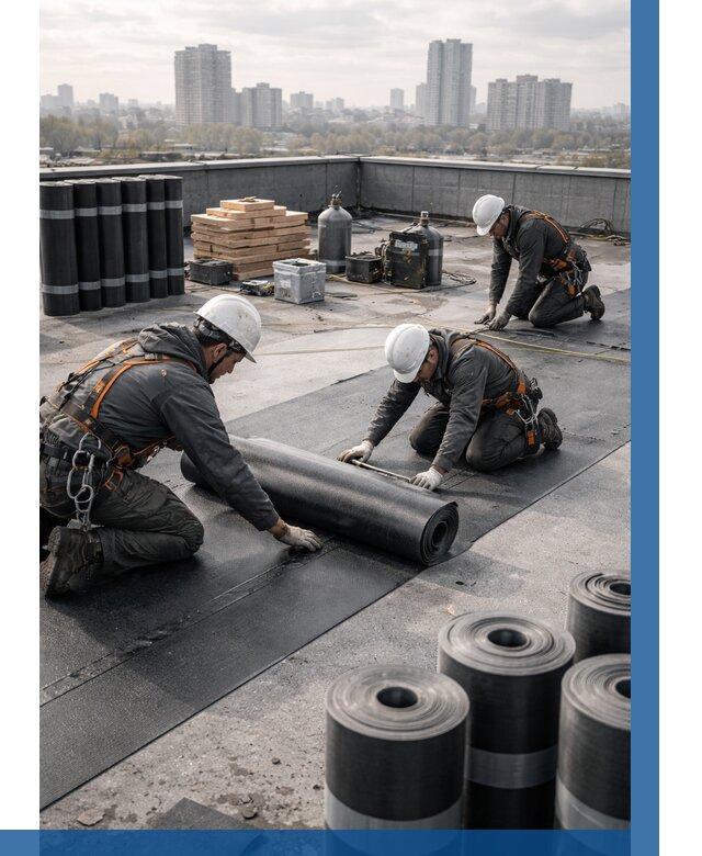 Монтаж мягкой кровли под ключ в Барнауле от 455 р. | ВЫСОТНИК-Брн
