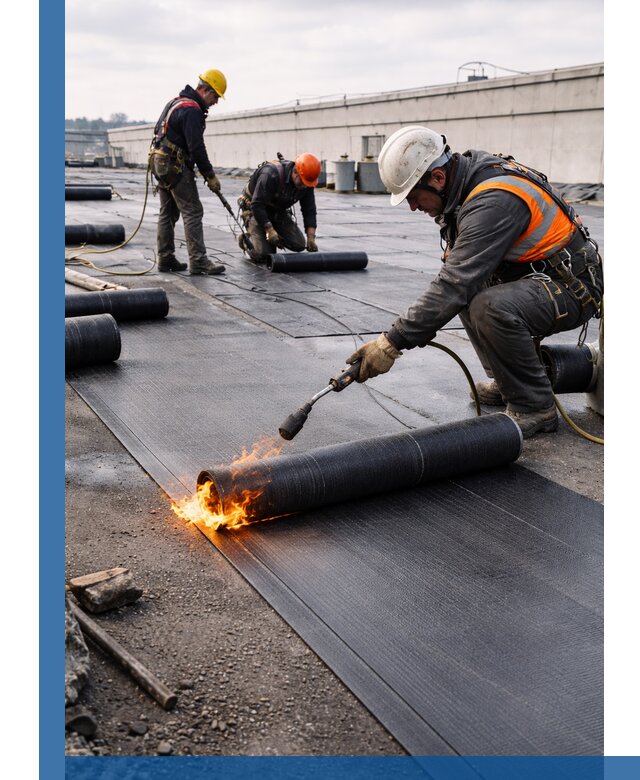 Монтаж наплавляемой кровли в Барнауле профессионально