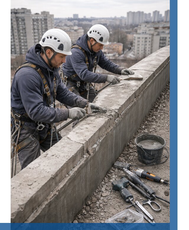 Ремонт парапета на кровле в Барнауле от 1517 р. | ВЫСОТНИК-Брн