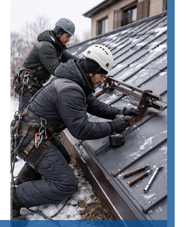 Монтаж снегозадержателей в Барнауле от 455 р. | ВЫСОТНИК-Брн