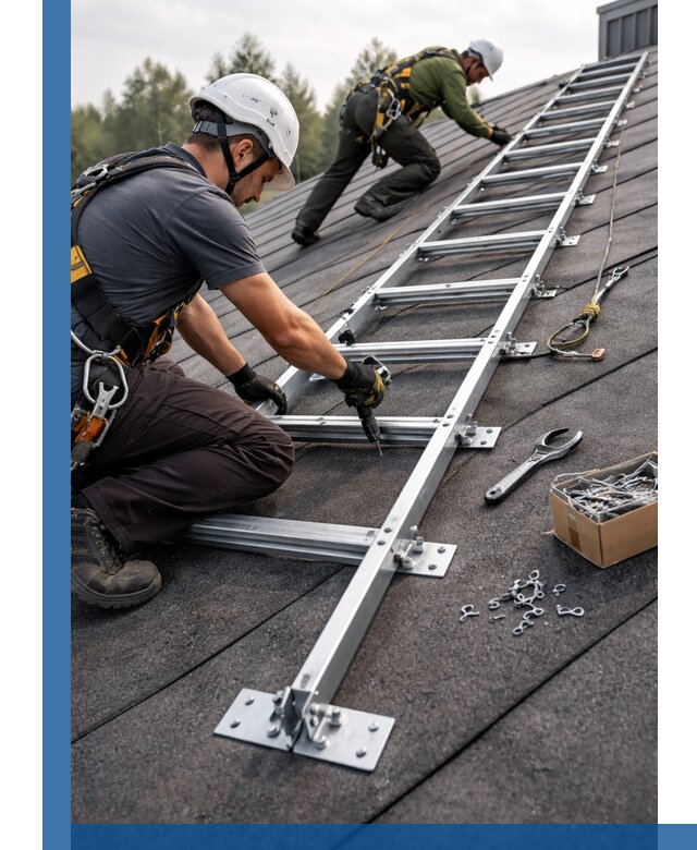 Профессиональный монтаж кровельной лестницы в Барнауле под ключ