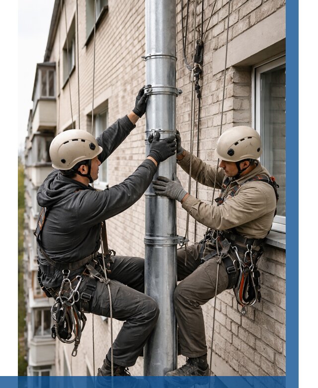 Замена водосточных труб в Барнауле от 6575 р. | ВЫСОТНИК-Брн