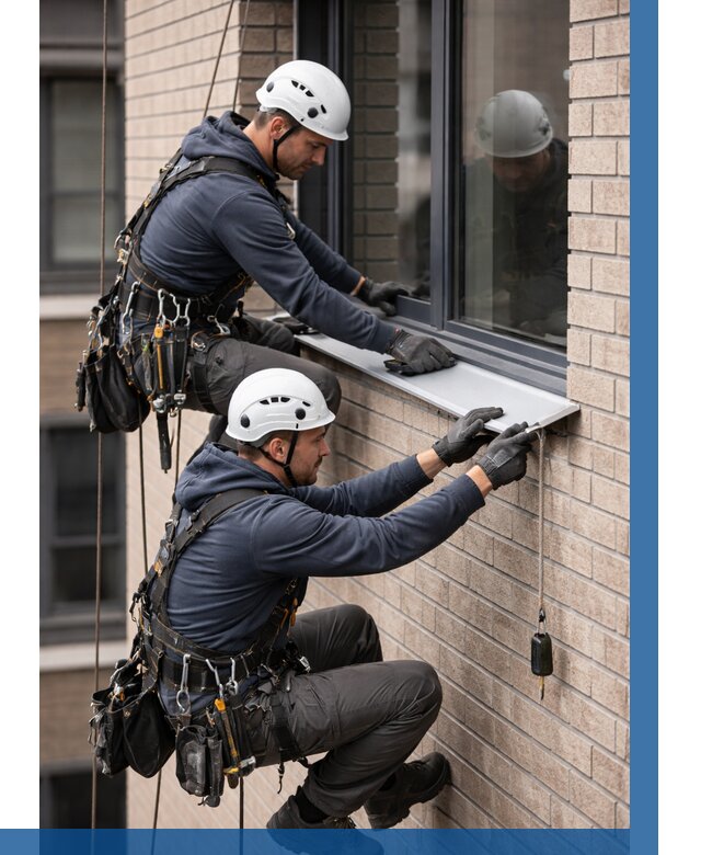 Монтаж оконных отливов под ключ в Барнауле от 3541 р. | ВЫСОТНИК-Брн