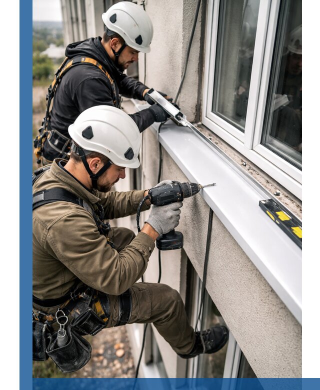 Профессиональный монтаж оконных отливов и отведения воды в Барнауле