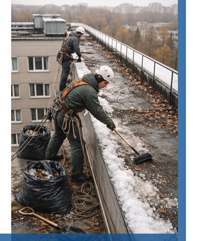 Очистка кровли по периметру в Барнауле от 556 р. | ВЫСОТНИК-Брн