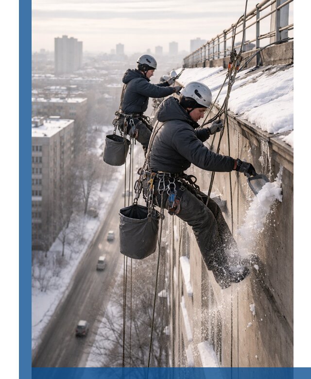Очистка карнизов от снега в Барнауле профессионально и безопасно