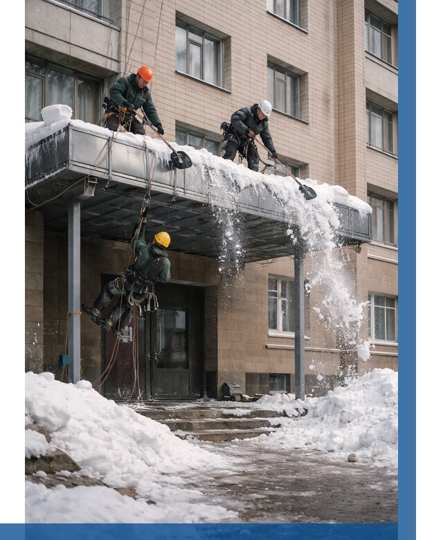 Очистка козырьков от снега в Барнауле от 3541 р. | ВЫСОТНИК-Брн