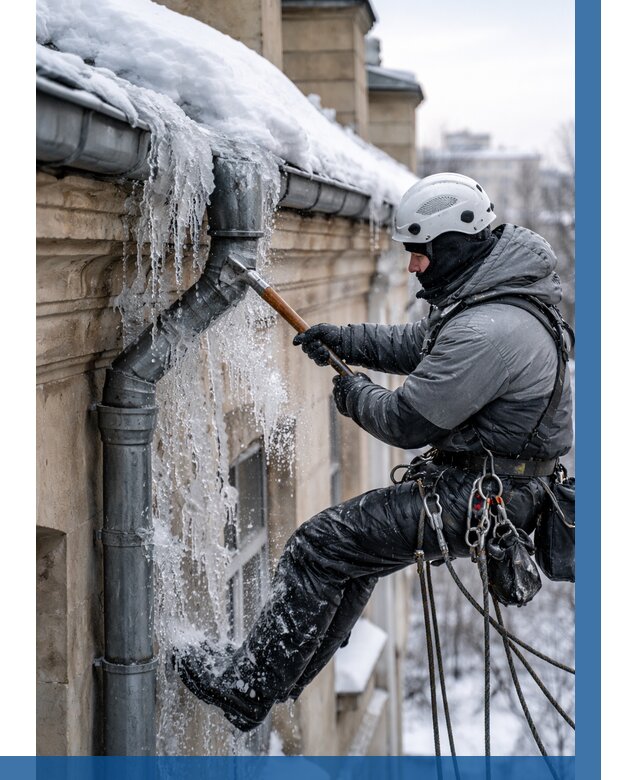Очистка водостоков от льда в Барнауле от 3541 р. | ВЫСОТНИК-Брн