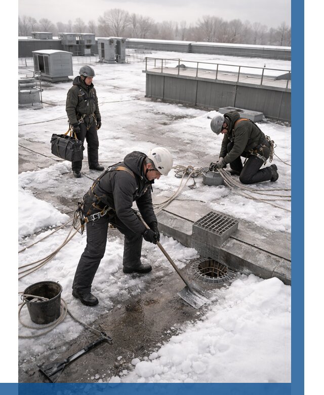 Абонентское обслуживание кровли зимой в Барнауле от 8093 р. | ВЫСОТНИК-Брн