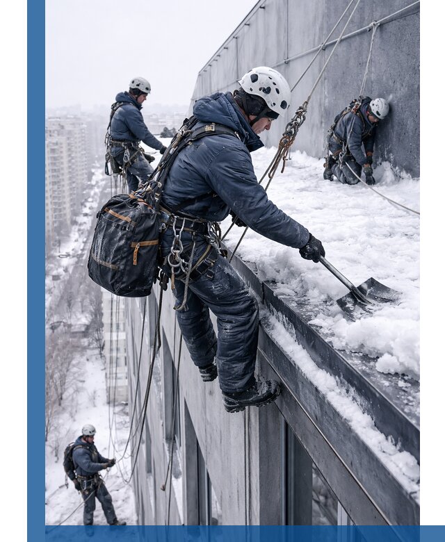 Абонентское обслуживание кровли зимой в Барнауле регулярный уход