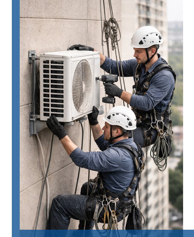 Монтаж внешнего блока кондиционера в Барнауле установка и крепление