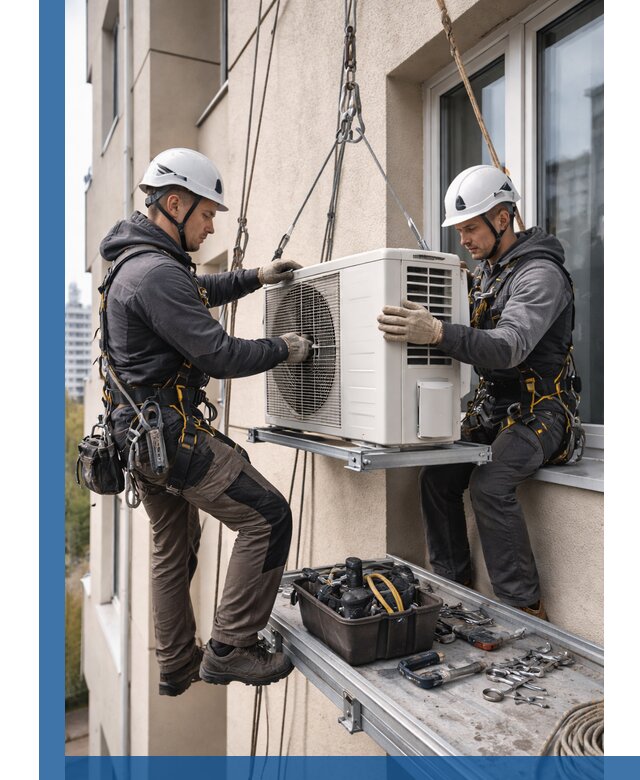 Перенос внешнего блока кондиционера в Барнауле с монтажом и крепежом