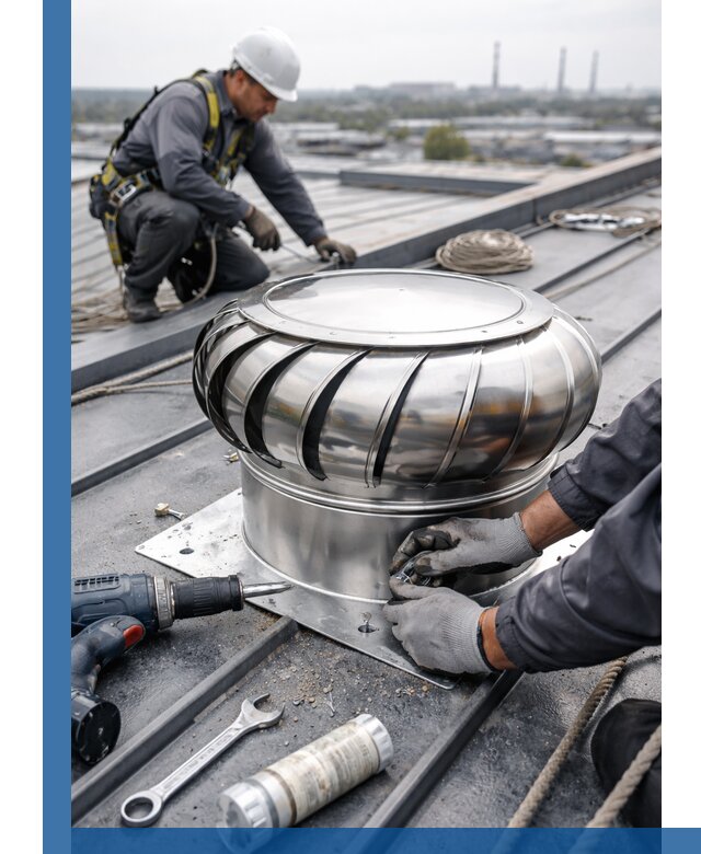 Установка дефлекторов на кровле в Барнауле профессионально